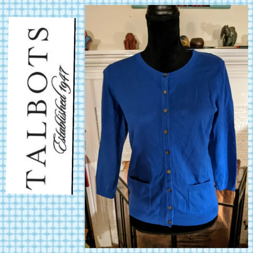Talbots Royal Blue Cardigan - Picture 2 of 8